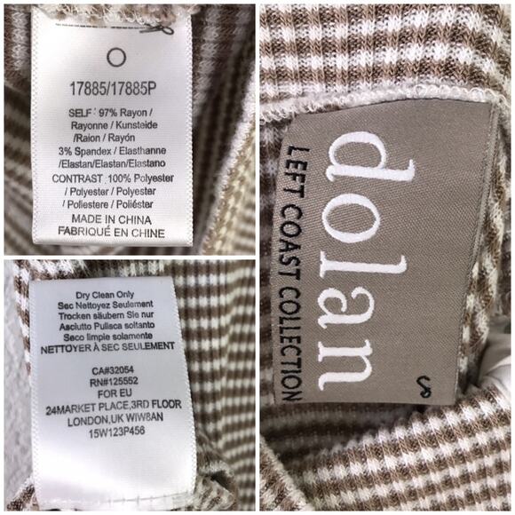 Anthropologie Dolan Striped Snap Button Mock Neck Turtleneck Ribbed Top Size S - Picture 9 of 9